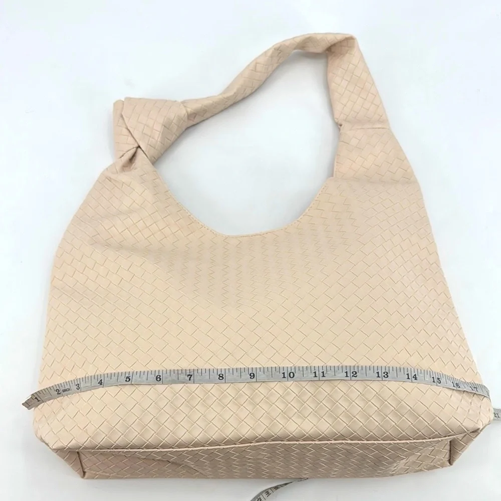 Ulta Beauty NEW Woven Basket Weave Knot Vegan Leather Hobo Shoulder Bag NWT